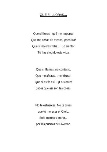 QUE SI LLORAS...