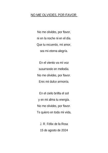 NO ME OLVIDES POR FAVOR