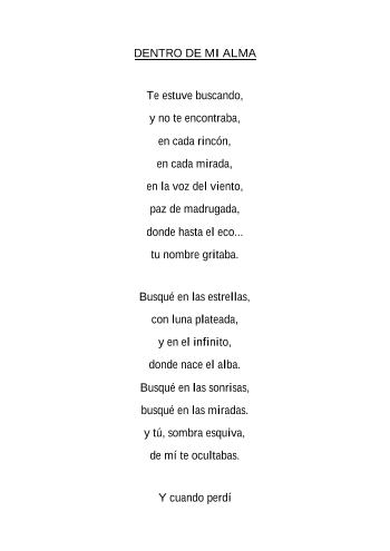 DENTRO DE MI ALMA (te estuve buscando)