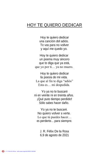HOY TE QUIERO DEDICAR