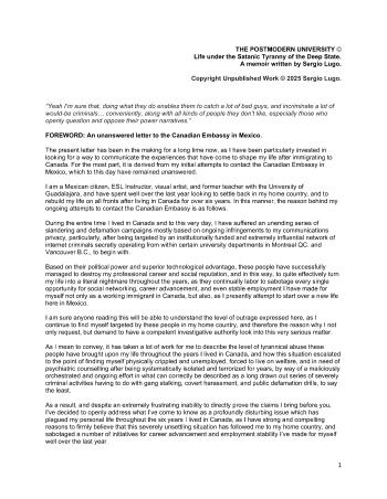 The Postmodern University: Life under the Satanic Tyranny of the Deep State.