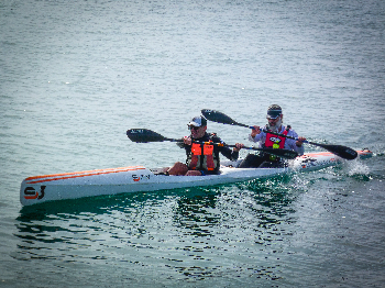 Daniel Cedero and Juan Ra&uacute;l Cruz of Club de Pirag&uuml;ismo Pobla Marina, K2 Surfski training at Pobla de Farnals, Valencia (Spain) - SET PART 2/2      