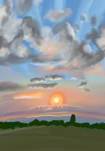 El campo en el atardecer